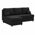 Kemi Ecksofa Schwarz mit Schlaf- und Stauraumfunktion