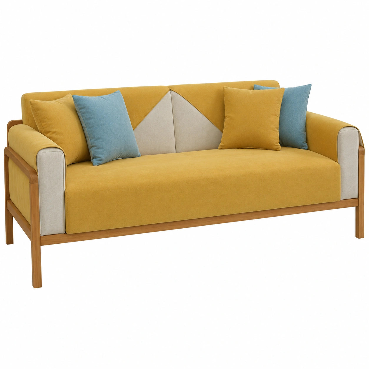 Wasserdichter Sofabezug, rutschfest, für 1-4 Sitzer, L-Form, Ecksofa, Gelb, 70x50 cm