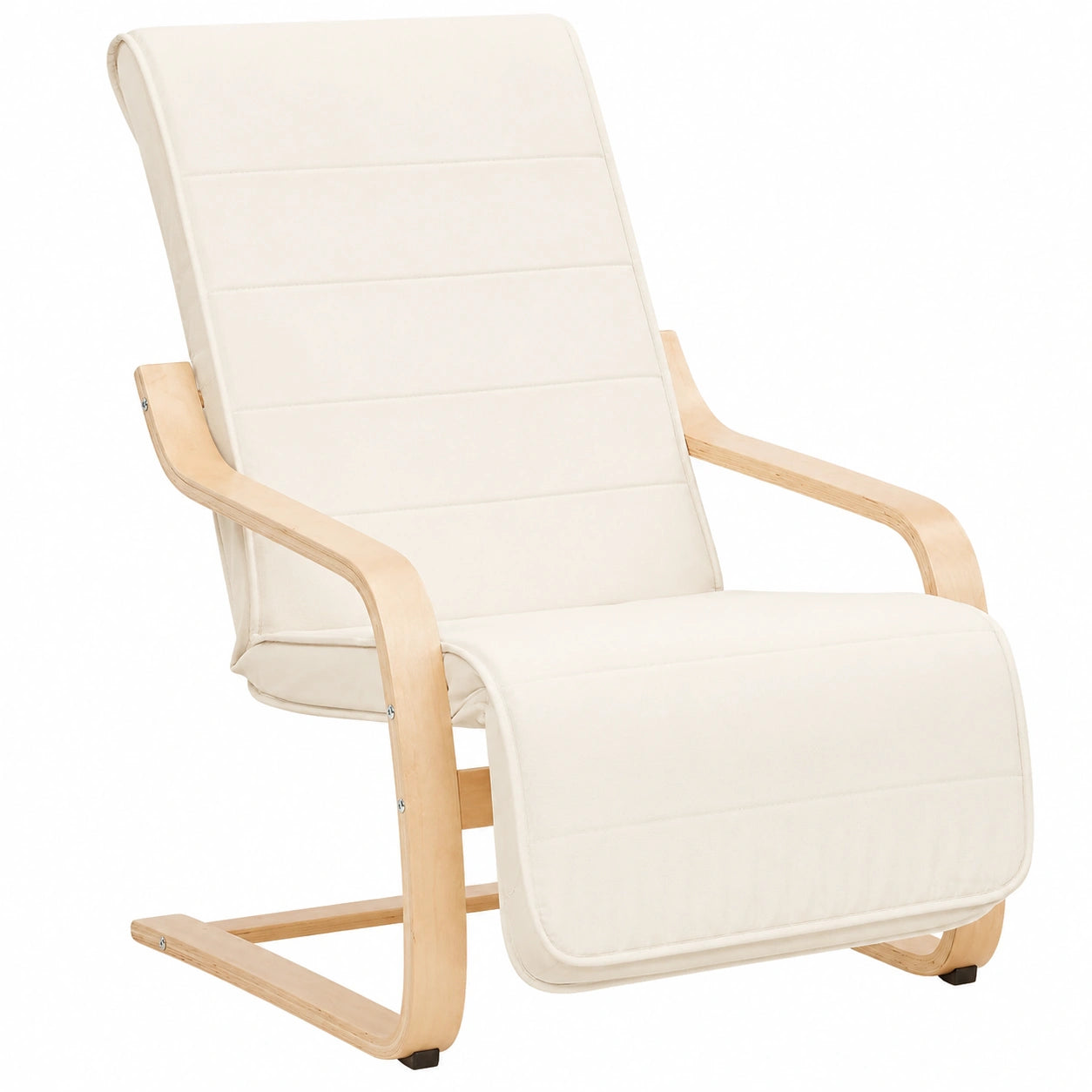 Homestyle4u Relaxsessel Liegefunktion mit Armlehne in Beige Creme