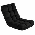 Yaheetech Klappbarer Bodenstuhl mit Verstellbarer Rückenlehne, Meditations- und Relaxsessel, Ideal für Zuhause und Büro, Schwarz