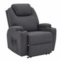 MCombo Elektrischer Massagesessel mit Liege- und Heizfunktion, Vibration, Dunkelgrau Mikrofaser