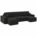 Kaiser Ecksofa mit Schlaffunktion und Bettkasten, U-Form Designer Schlafsofa, Moderne Polsterecke, Freistehend in Schwarzem Cord