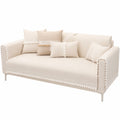 Moderner Sofabezug mit Spitze, rutschfest, für 1-4 Sitzer, L-Form, beige, 70x180 cm