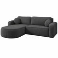 Modulares Ecksofa Venus mit Schlaffunktion und Stauraum in Dunkelgrau, 230x123 cm