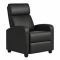 Komfortabler Liegesessel aus Kunstleder, verstellbar für Wohnzimmer und Heimkino, Schwarz