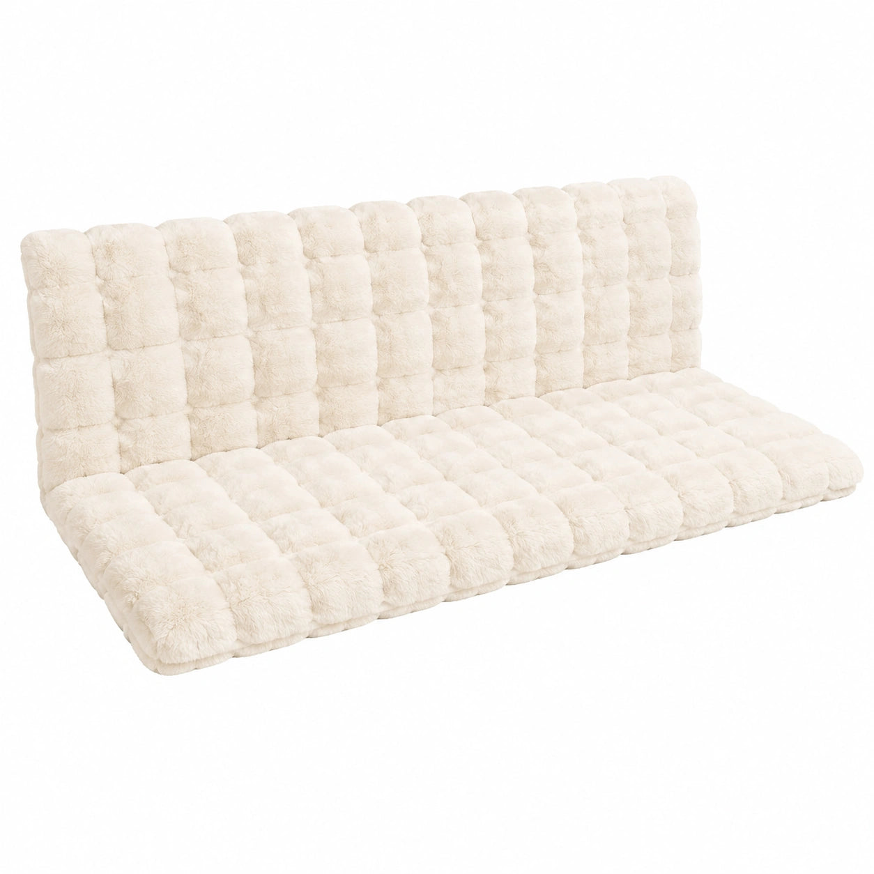 Kaninchenfell-Imitat Sofaüberzug, rutschfest und pflegeleicht, superweich für 1-4 Sitzer, waschbar & haustierfreundlich (Weiß, 70x210cm)
