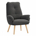 SKM Relaxsessel aus dunkelgrauem Wollstoff, bequemer Loungesessel, moderne Möbeldesign
