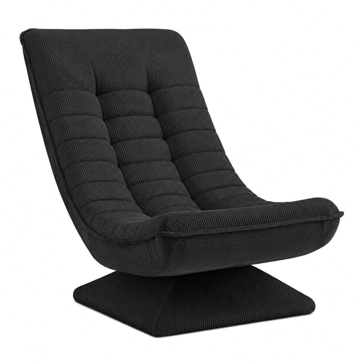 Ergonomischer Relaxsessel Korsika mit 360° Drehfunktion und 5-lagiger Polsterung - Komfortabler Cordsessel für Ihr Wohnzimmer - Grau