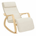 Ergonomischer Schaukelstuhl aus Birkenholz, verstellbar, bis 150 kg, für Wohn- und Schlafzimmer, Beige