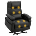 Elektrischer Relaxsessel mit Massage und Wärme, 3D-Verstellbare Armlehnen, USB-Anschlüsse, Lendenwirbelstütze, Aufbewahrungstaschen für Heimkino