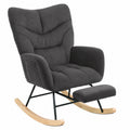 Ergonomischer SANODESK Schaukelstuhl mit Fußstütze, vielseitiger Relaxsessel bis 120 kg, sanftes Schaukeln und Komfort in Grau