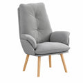 Bequemer Relaxsessel aus Hellgrauem Stoff, Leichtes Design, 10.2 kg