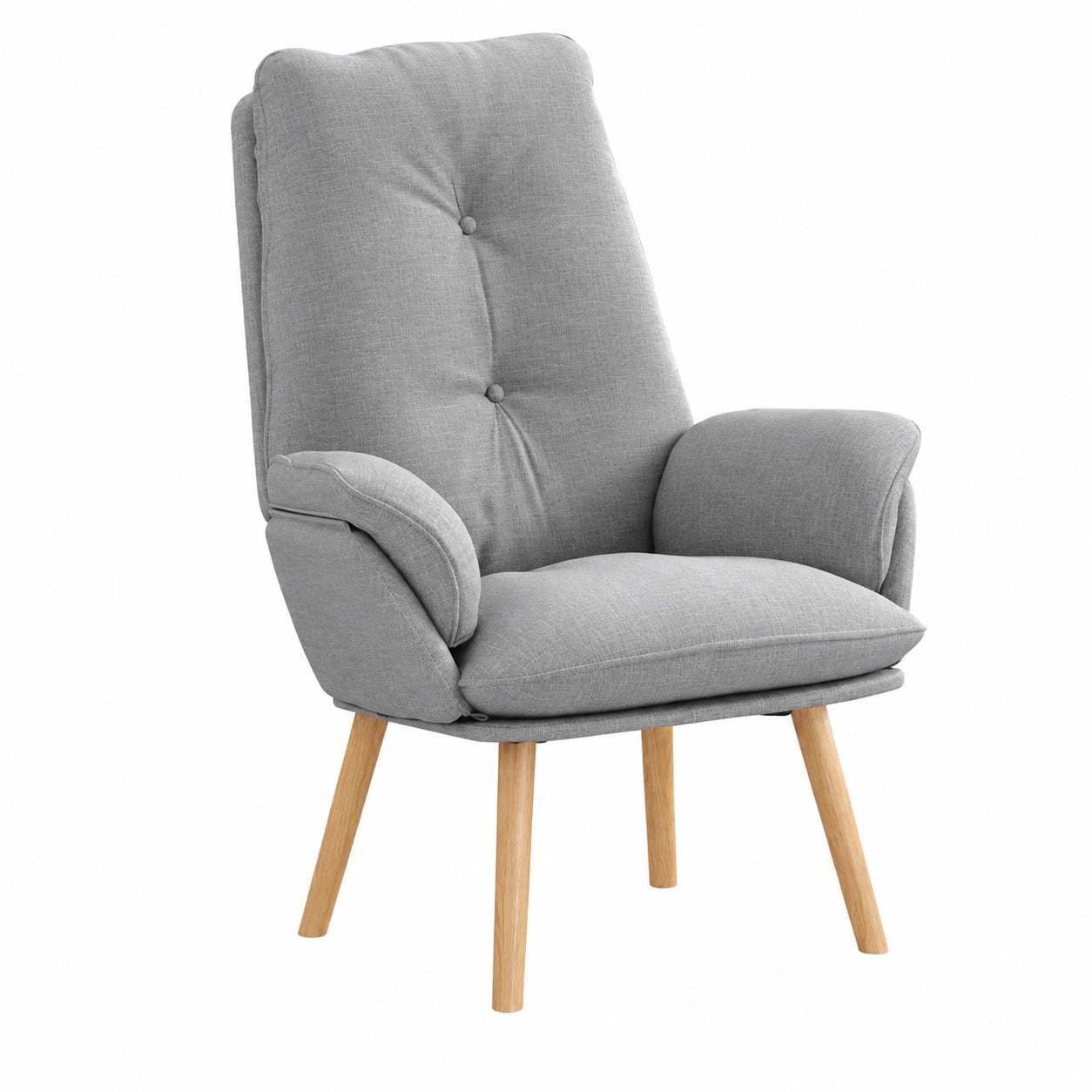 Bequemer Relaxsessel aus Hellgrauem Stoff, Leichtes Design, 10.2 kg