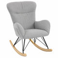 Moderner Relax-Schaukelstuhl für Wohnzimmer oder Kinderzimmer, Ergonomischer Lesesessel in Grau