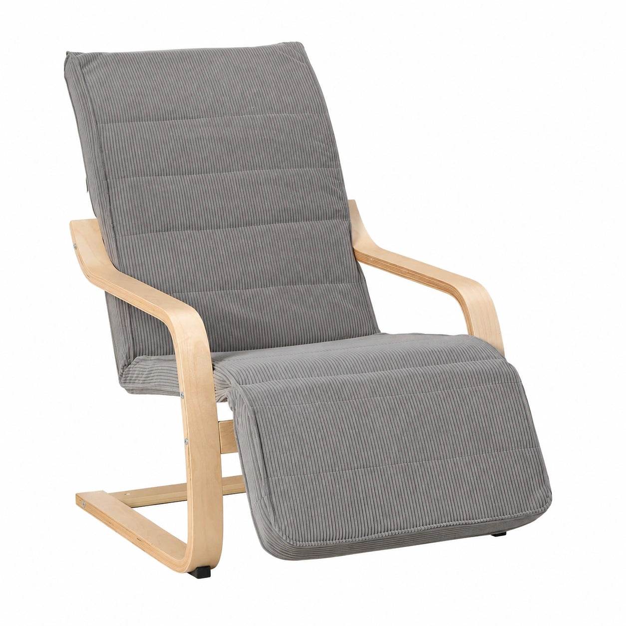 Ergonomischer Relaxsessel aus Holz in Grau mit Liegefunktion
