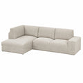 Elastischer Sofabezug für Ecksofas mit linker Armlehne, schmutzabweisend, waschbar, in Elfenbein