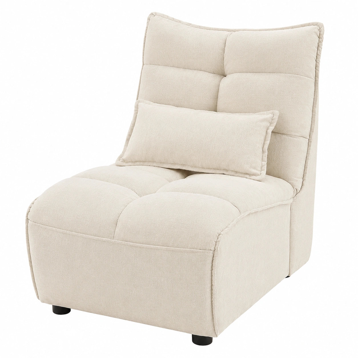 Bequemer JIEXI Relaxsessel, vielseitiger Togo Lazy Sessel für Meditations- und Relaxmomente, verstellbare Rückenlehne, bodenstehend, beige