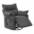 Ergonomischer Relaxsessel aus Cord mit Schaukelfunktion, 360° drehbar, verstellbare Kopfstütze, inkl. Handyhalterung und 2 Kissen, belastbar bis 200kg, manuell, grau