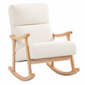 Ergonomischer HOMCOM Schaukelstuhl mit Teddysamt-Bezug, cremeweiß, für Wohnzimmer und Balkon