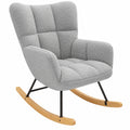 Moderner Schaukelstuhl mit Hoher Rückenlehne, Grau - Ideal für Wohnzimmer, Schlafzimmer & Babyzimmer, bis 136 kg belastbar