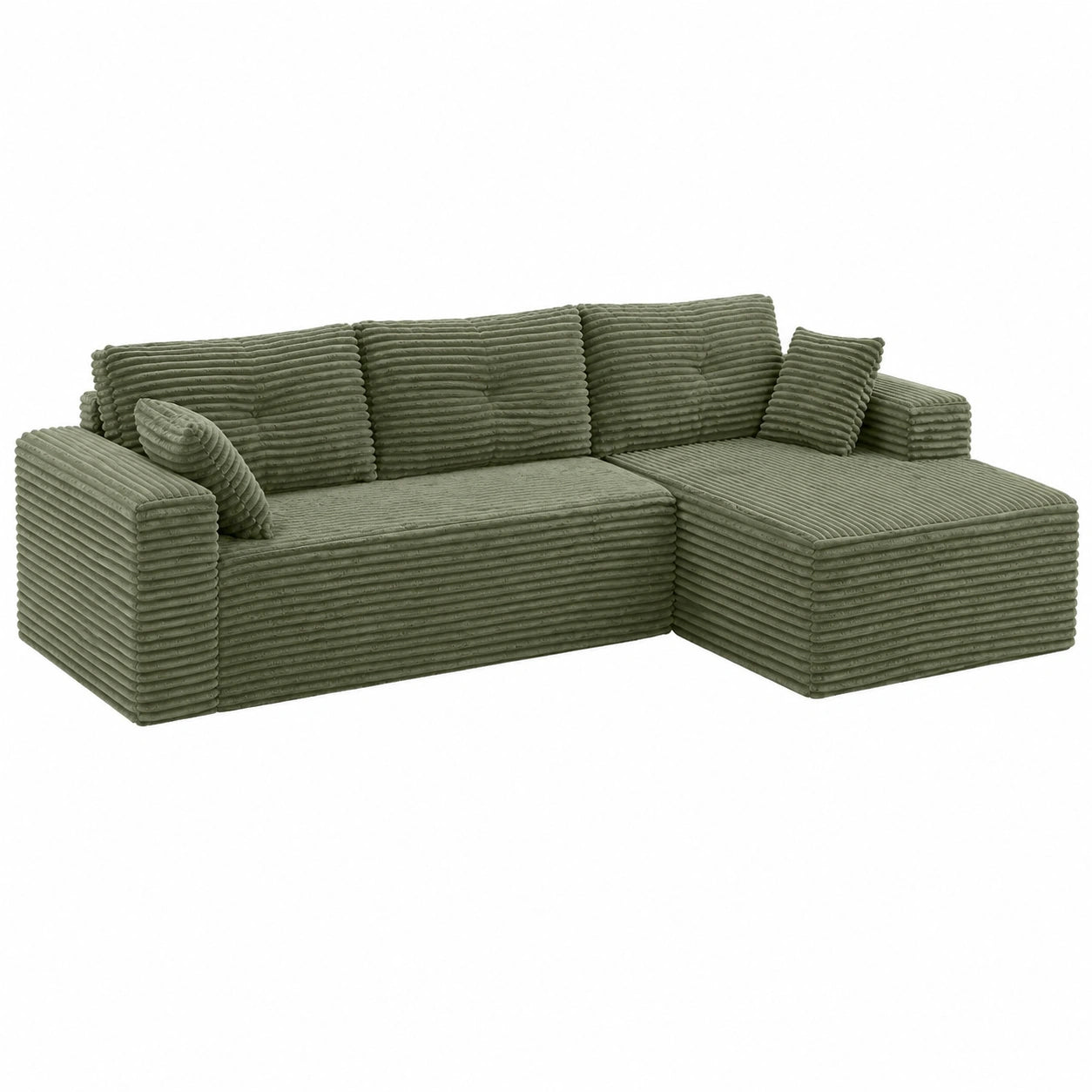 MAXYOYO Modulares Schlafsofa mit Cordbezug, Flexibles L-förmiges Design, Verstellbare Chaiselongue, Großes Sofa ohne Montage für Wohnzimmer