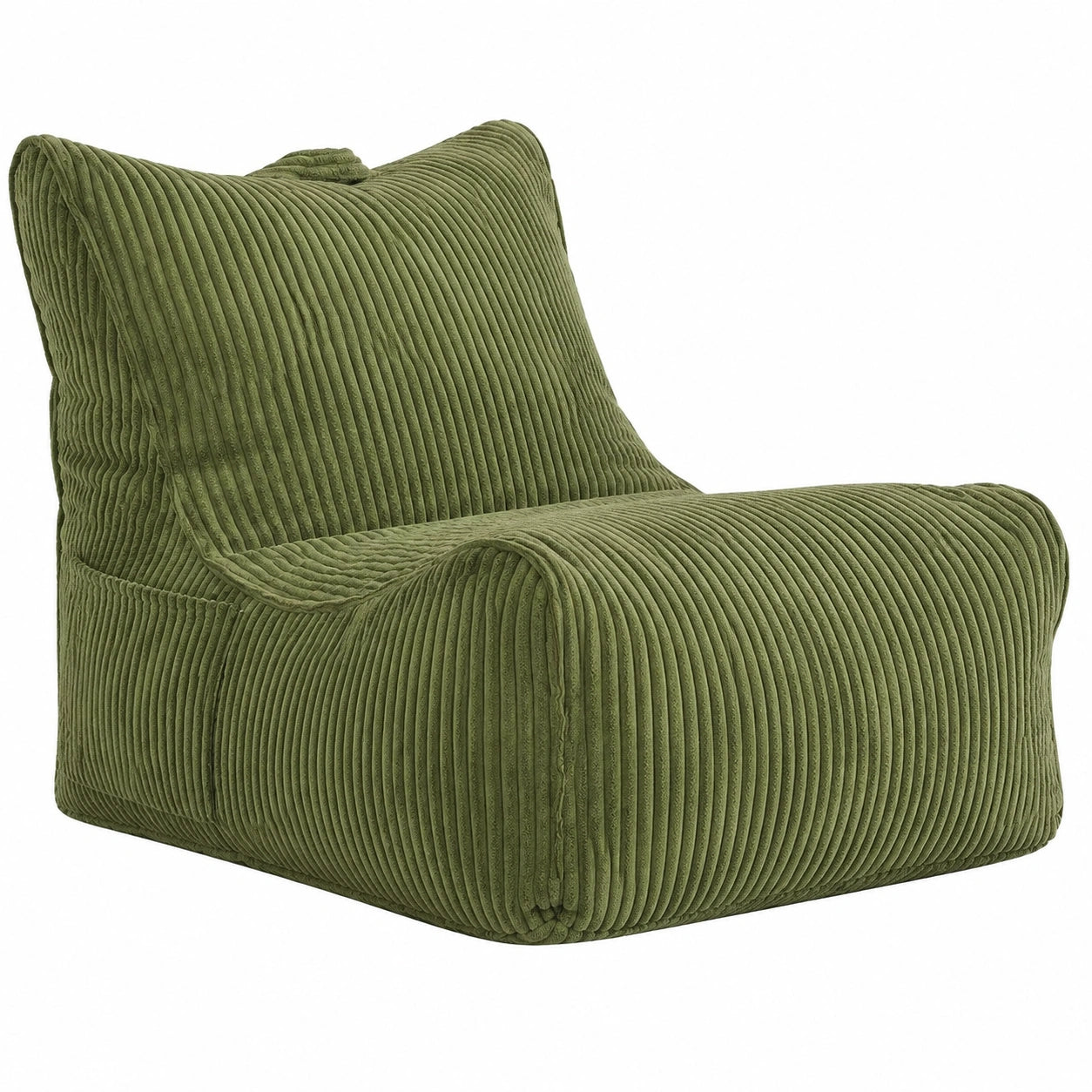 Ecopuf Flavio Sitzsack mit Samtbezug und Tasche - Bequemer Pouf für Wohnzimmer in Grün